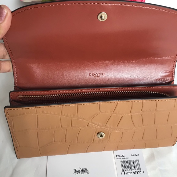 Coach Slim Envelope Crossgrain Leather Wallet - Picture 8 of 8